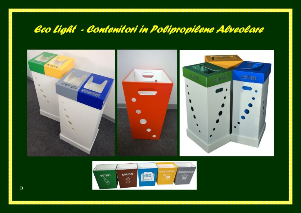 Contenitori differenziata in Polipropilene Alveolare