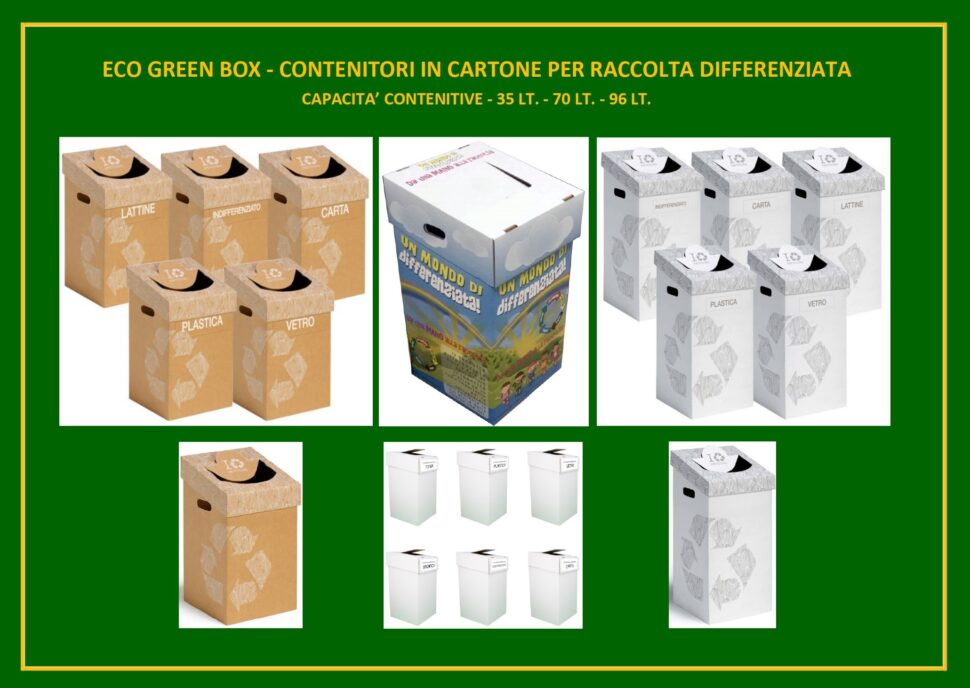 Eco Green Box<p>Contenitori in cartone per differenziata