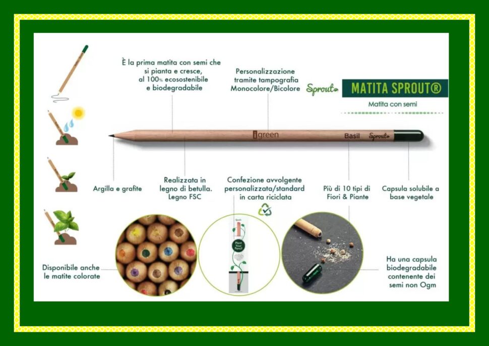 Matita Sprout Matita con semi<p> Penna con Semi