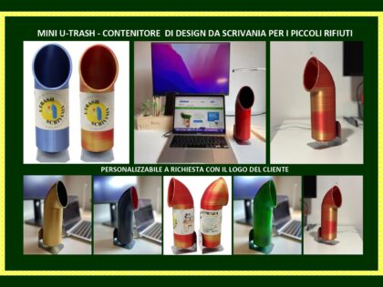 Mini U-trash da scrivania<p>Contenitore per i piccoli rifiuti